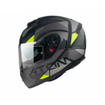MT Helmets Atom SV W17 B2 Fekete/Szürke/Neonsárga Felnyitható Motoros Bukósisak