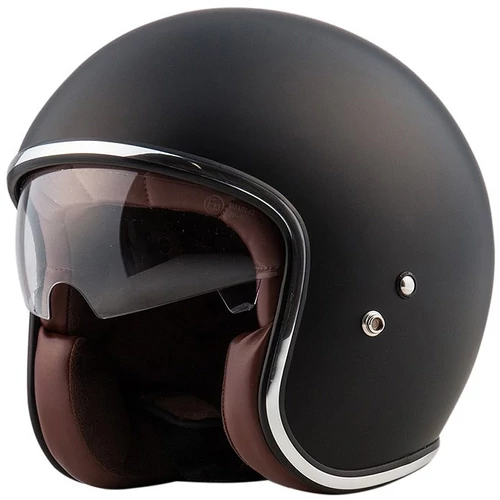 Astone Vintage Fekete Nyitott Motoros Bukósisak (OUTLET)
