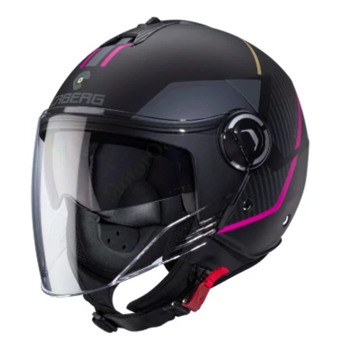 CABERG Riviera V4 X GEO, matt fekete/pink/antracit nyitott motoros bukósisak