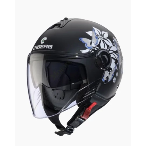 CABERG Riviera V4 X MIA, matt fekete/kék/pillangó nyitott motoros bukósisak