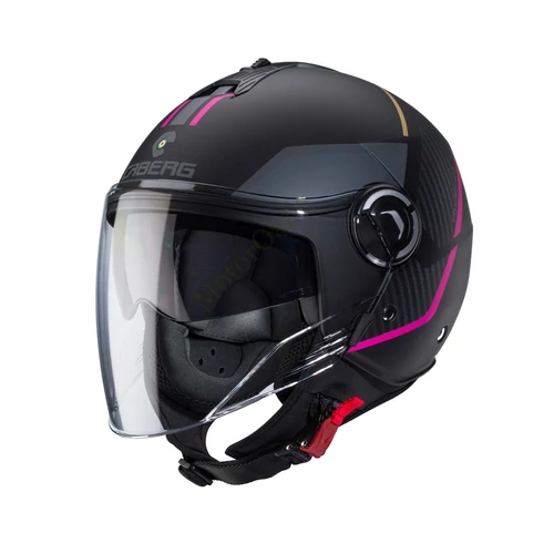 CABERG Riviera V4 X Alpha, matt fekete/fuchsia/antracit, Nyitott motoros bukósisak