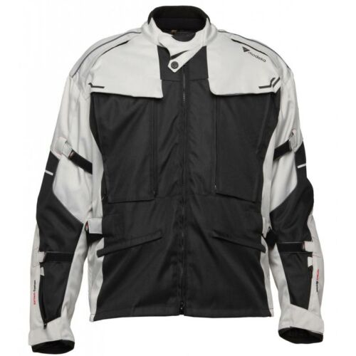 Modeka Mando Fehér/Fekete Motoros Texilt Kabát (Extra Méretek)