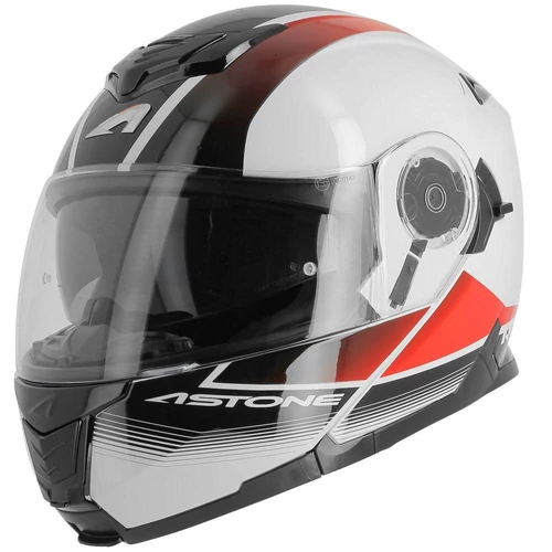Astone Rt1200 Vanguard, Felnyitható motoros bukósisak, Fehér/Piros (OUTLET)
