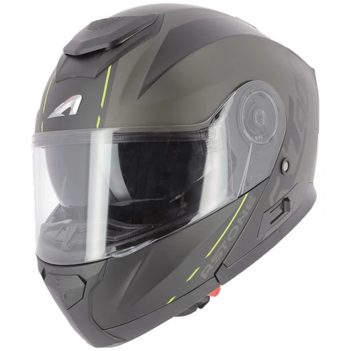 Astone Rt900 Stripe, Felnyitható motoros bukósisak, Fekete/Sárga (OUTLET)
