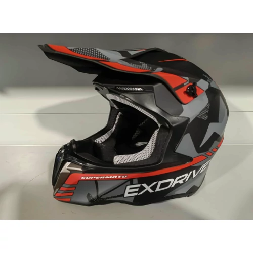 Supermoto Exdrive Felnőtt Cross Bukósisak Matt piros