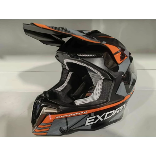 Supermoto Exdrive Felnőtt Cross Bukósisak Narancssárga