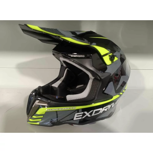 Supermoto Exdrive Felnőtt Cross Bukósisak Neonsárga