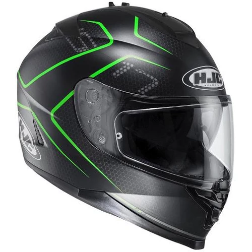 HJC IS-17 Lank MC40SF Fekete/Zöld Zárt Motoros Bukósisak (OUTLET)
